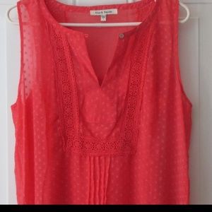 Black Rainn Sheer Tunic Hi Low Hem Melon Size L